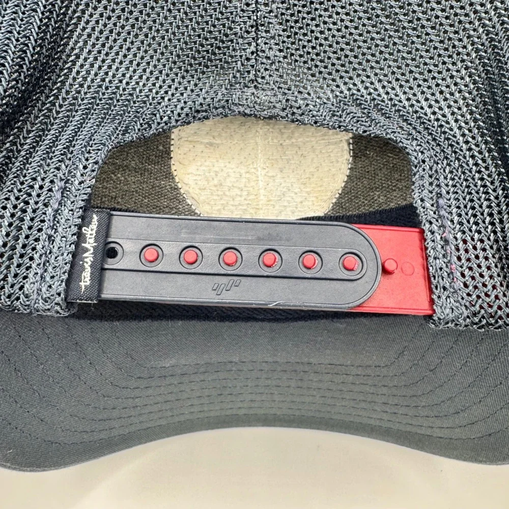 Travis Mathew Mens Flexfit 110 Trucker‎ Hat Grey Navy The Patch Golf Cap
